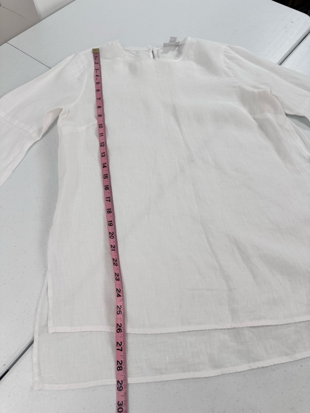 J. Jill Love Linen White Tunic Top Coastal Beach Resort Quiet Luxury S - Picture 6 of 13